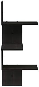 Furinno Rossi Wall Mounted Shelves 3 Tier Rectangle Espresso Black