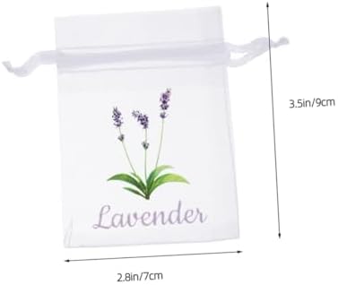 Wakauto 50pcs Lavender Sachet Bags Drawstring Mesh Pouches for Dried Flowers Spices