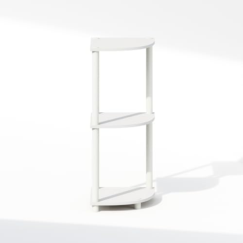 Furinno Turn-N-Tube 3-Tier Corner Shelf White
