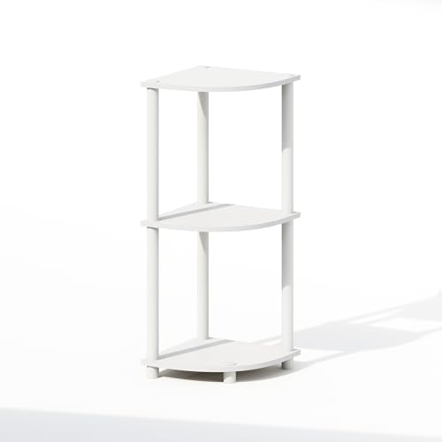 Furinno Turn-N-Tube 3-Tier Corner Shelf White