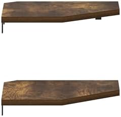 Furinno Rossi Hexagon Corner Floating Shelves Set of 2