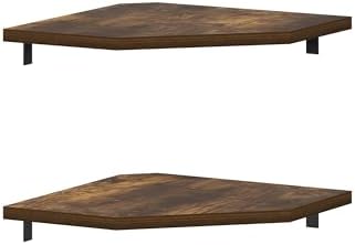 Furinno Rossi Hexagon Corner Floating Shelves Set of 2