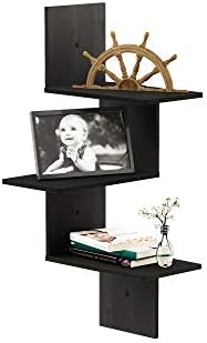 Furinno Rossi Wall Mounted Shelves 3 Tier Rectangle Espresso Black