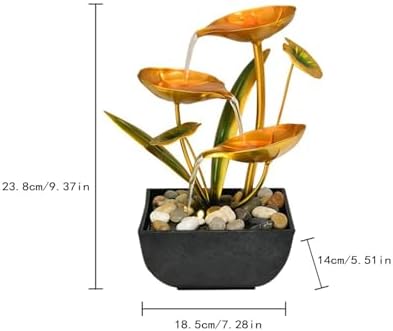 Fountain Tabletop Waterfall Moonlight Over Lotus Pond Decor