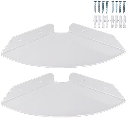 Locadence 2Pcs Floating Corner Shelves Transparent Acrylic