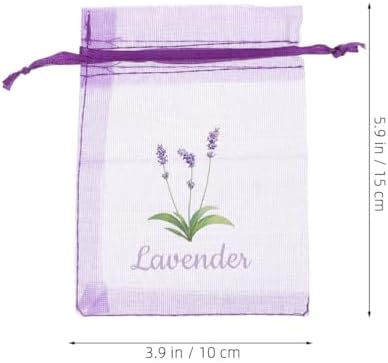 LOGOFUN 20PCS Lavender Sachet Drawstring Bags - Dark Purple