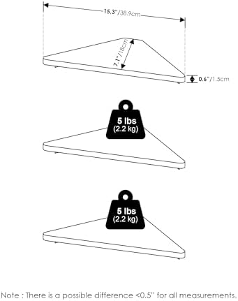 Furinno Rossi Triangle Corner Floating Shelves Set of 3