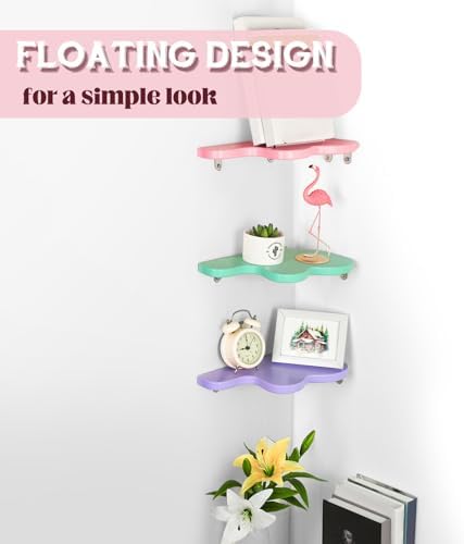 Cute Wavy Corner Wall Shelves Set of 3