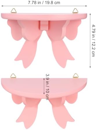 DOITOOL Wooden Floating Shelf Wall Mounted Pink