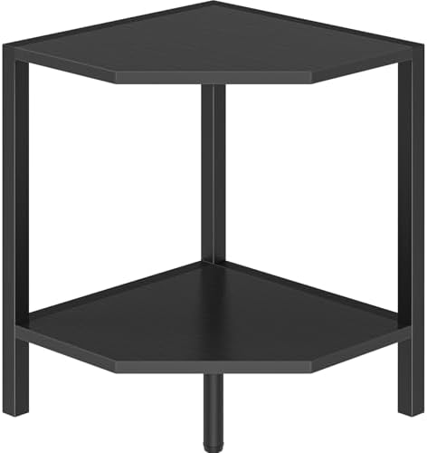 Greso Hom Corner Shelf Stand 2 Tier Black
