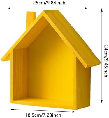 Colorful House Shaped Floating Display Shelf Green