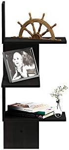 Furinno Rossi Wall Mounted Shelves 3 Tier Rectangle Espresso Black