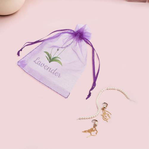 LOGOFUN 20PCS Lavender Sachet Drawstring Bags - Dark Purple