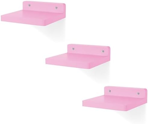 NIUBEST 3 Pack 5 Inch Floating Shelves Pink