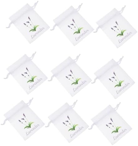 Wakauto 50pcs Lavender Sachet Bags Drawstring Mesh Pouches for Dried Flowers Spices