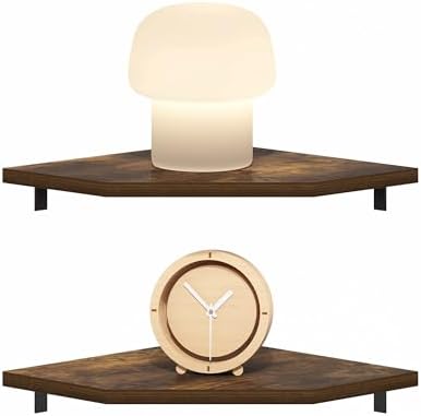 Furinno Rossi Hexagon Corner Floating Shelves Set of 2