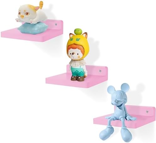 NIUBEST 3 Pack 5 Inch Floating Shelves Pink