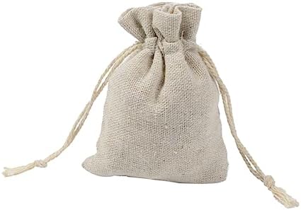 PartyKindom 4pcs Drawstring Pouch Bags for Herbs and Tea Travel