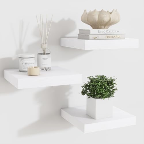 Fun Memories Set of 3 75 Inch Floating Shelves White