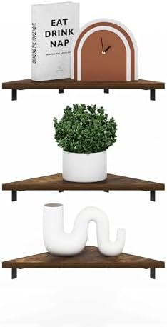 Furinno Rossi Triangle Corner Floating Shelves Set of 3