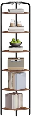 Corner Shelf Stand with 6 Tiers and Metal Frame