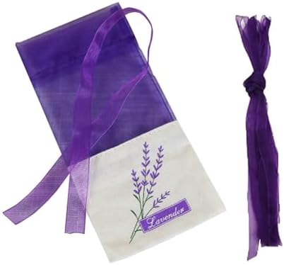 Lavender Sachet Bags - 12 Pack Refillable Organza Drawstring Pouches