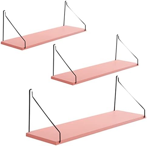 Set of 3 Floating Wall Shelves in Pink