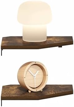 Furinno Rossi Hexagon Corner Floating Shelves Set of 2
