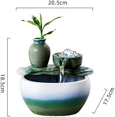 Grey Ceramic Tabletop Fountain for Indoor Home Decoration