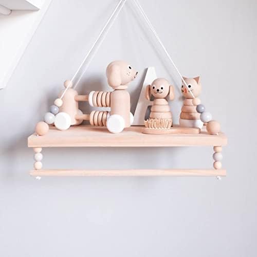 Macrame Wall Hanging Shelf with Wooden Beads