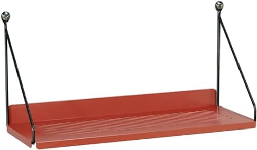 Red Decorative Metal Floating Wall Shelf