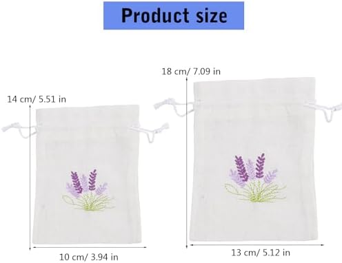 Set of 10 Cotton Linen Lavender Scented Bags for Jewelry Storage