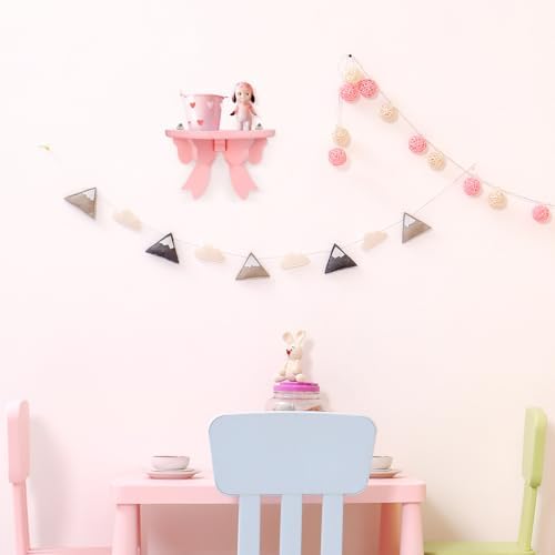 DOITOOL Wooden Floating Shelf Wall Mounted Pink