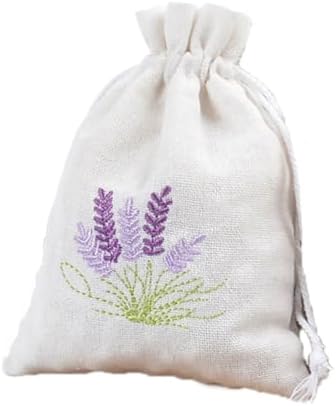 Set of 10 Cotton Linen Lavender Scented Bags for Jewelry Storage