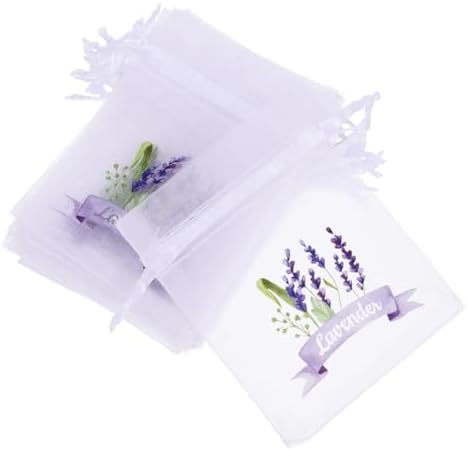 LOGOFUN 20pcs Lavender Sachet Pouch for DIY Crafts Wedding Party Supplies White