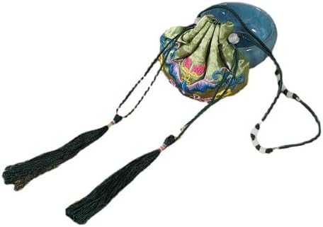 Ancient Style Brocade Bag Green Blessing Sachet Hand Embroidered Purse