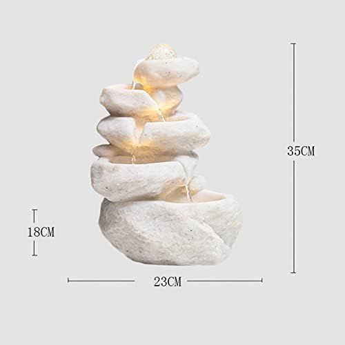 Waoceo Tabletop Fountain with LED Lights and Waterfall Design