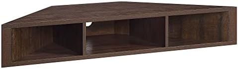 BELLEZE Modern Corner Shelf with 3 Shelves and Cable Cutout