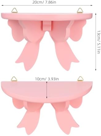 Pink Floating Shelves Rustic Bow Frame Wall Decor