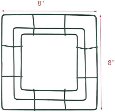 4pcs Square Metal Wire Wreath Frame Hanger Green
