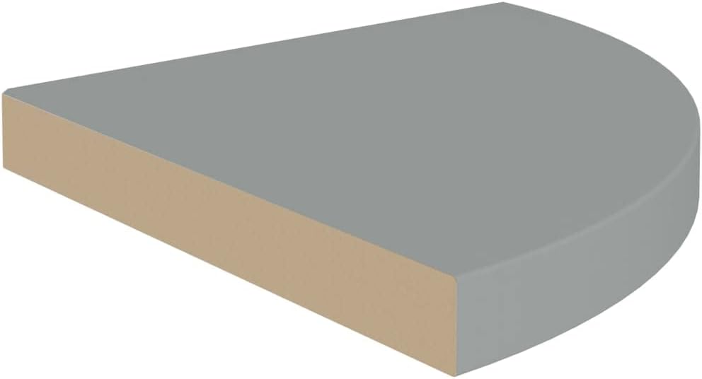 vidaXL Floating Corner Shelf Gray 138x138x15 Honeycomb MDF