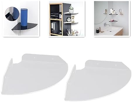 Locadence 2Pcs Floating Corner Shelves Transparent Acrylic