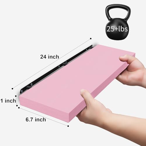SAUMONIERES Pink Floating Shelves Set of 3 24 Inch
