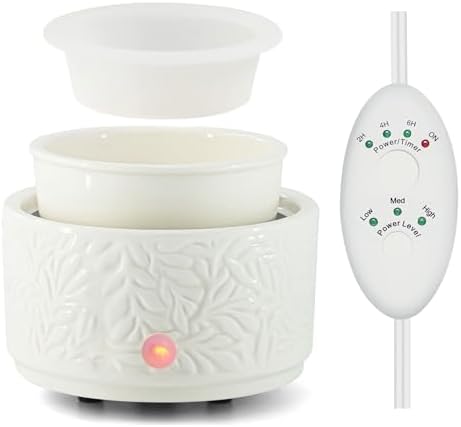 ElusiaKa Wax Melt Warmer with Timer and Silicone Liner 3-in-1