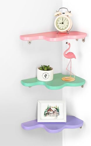 Cute Wavy Corner Wall Shelves Set of 3