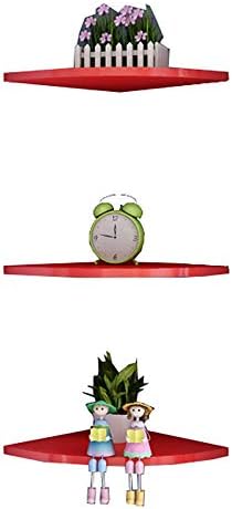 Set of 3 MDF Corner Floating Wall Shelves 1
