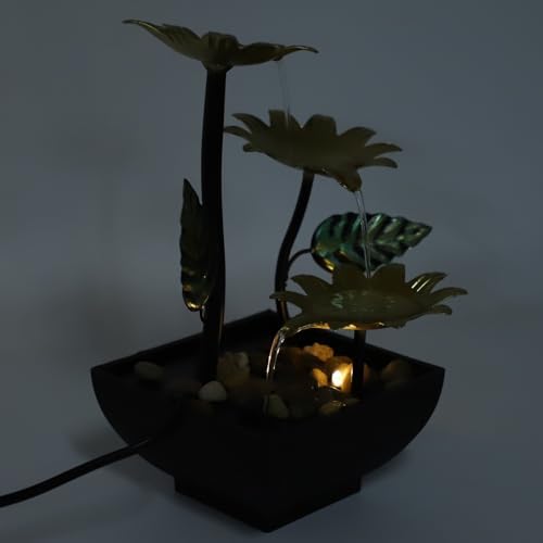 Tomotato Tabletop Fountain with Adjustable Flow and LED Light