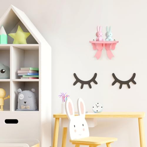 Pink Floating Shelves Rustic Bow Frame Wall Decor
