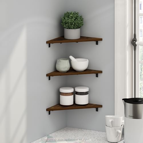 Furinno Rossi Triangle Corner Floating Shelves Set of 3