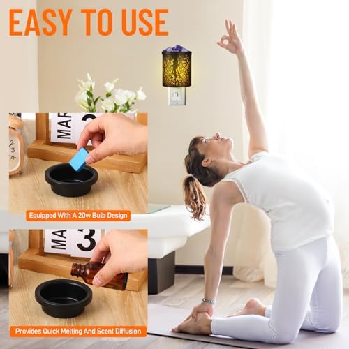 Tujoe 4 Pack Wall Plug Wax Melt Warmer with Metal Burner